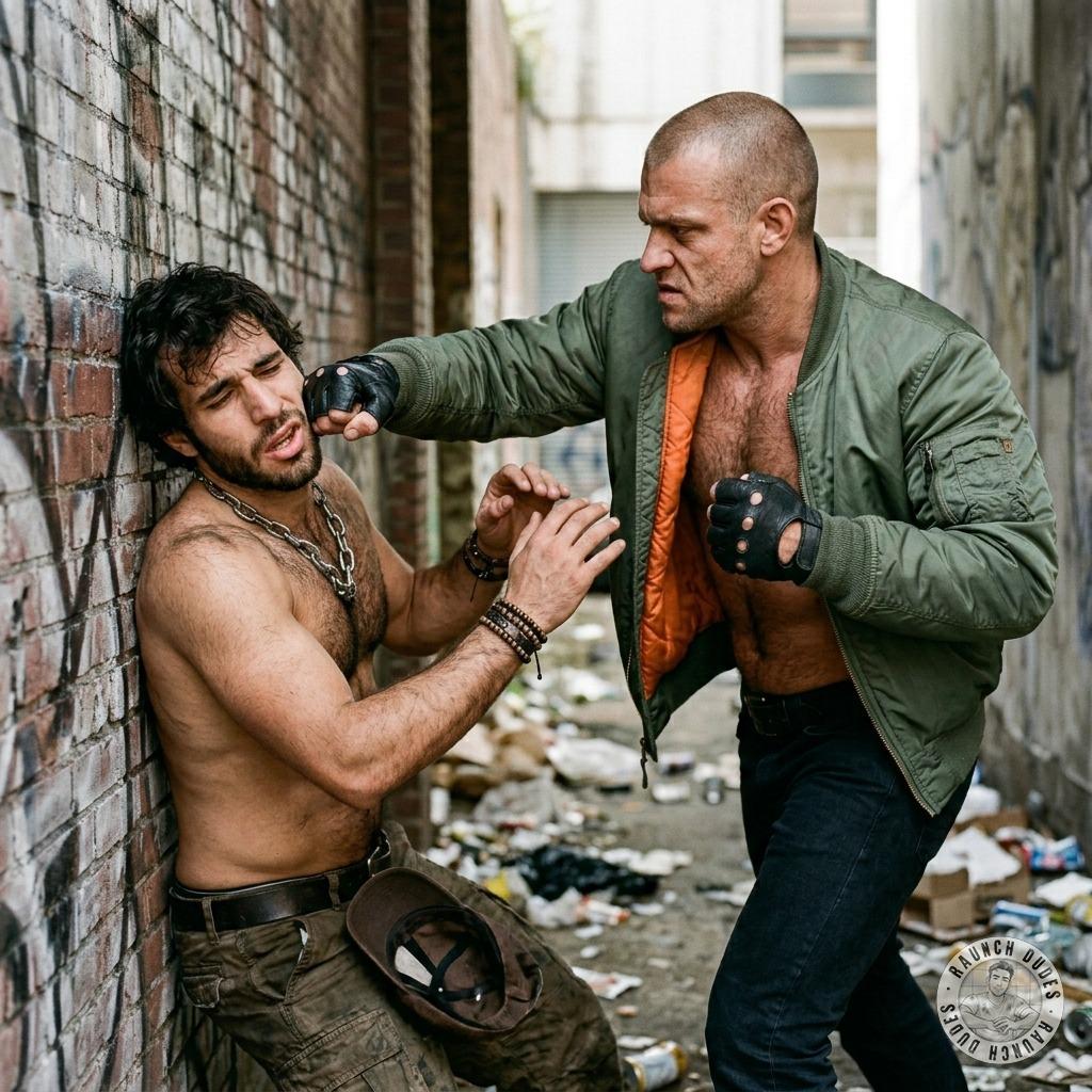 skinhead slams his bitch into the wall, his fists dripping with sweat as he grunts and growls, leaving bruises that’ll make...