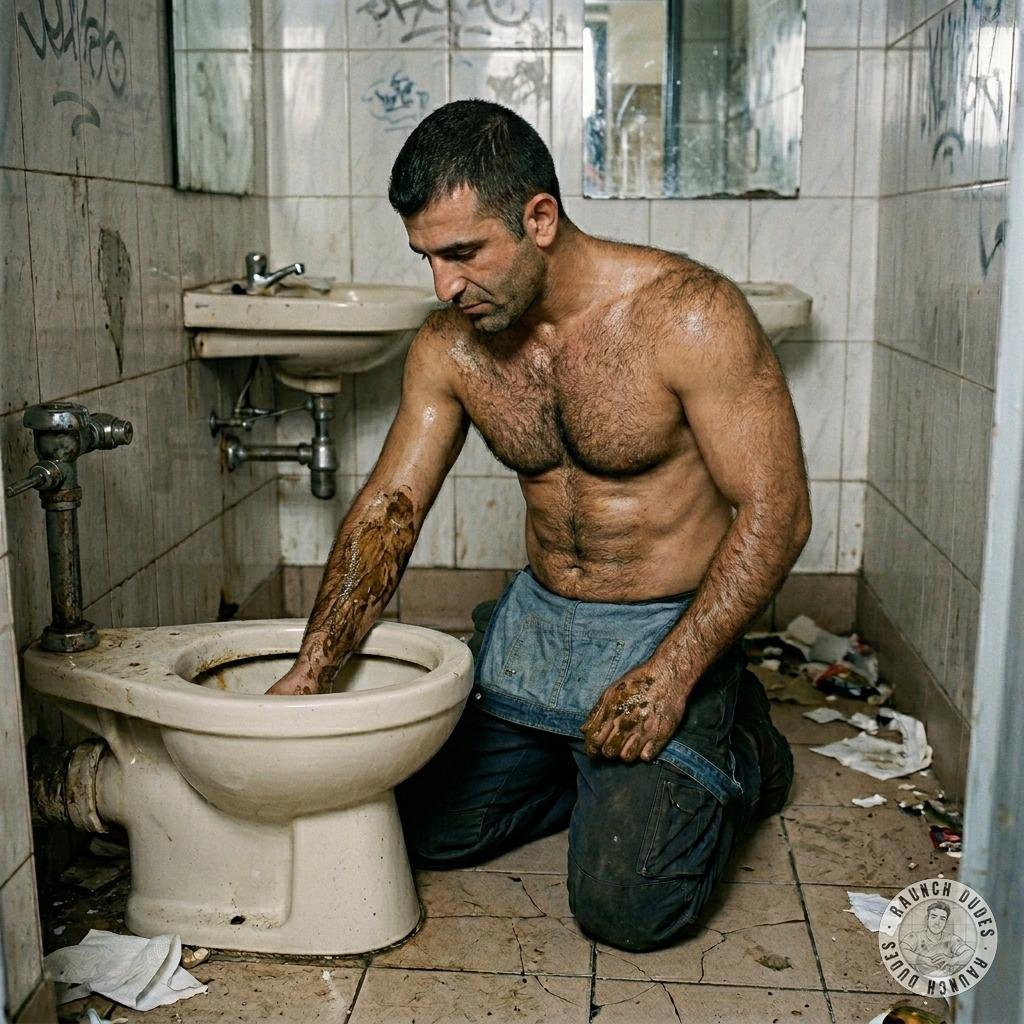Dirty pervert slurping thick shit straight from the filthy toilet bowl 💩🔥 #gayscat #perverts #toilet #humiliation #hairy