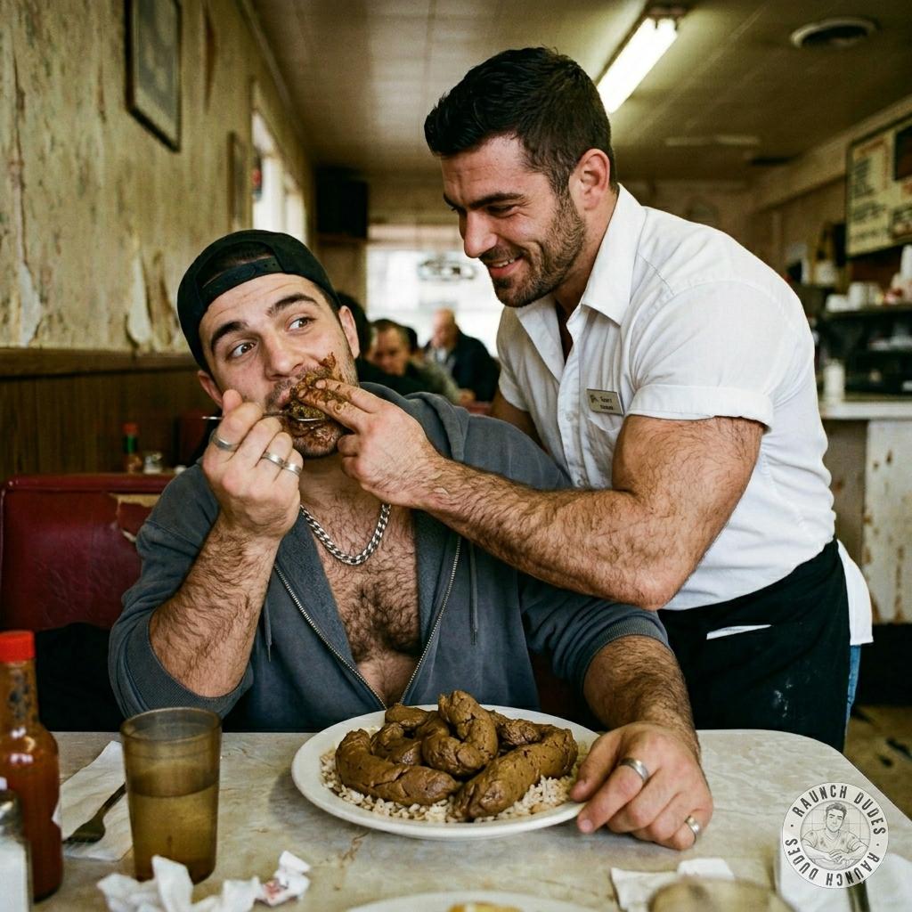 Fuck yeah, nothing hotter than a hungry slut stuffing his face with fresh, warm shit 💩🔥 the waiter slaps it all over his...