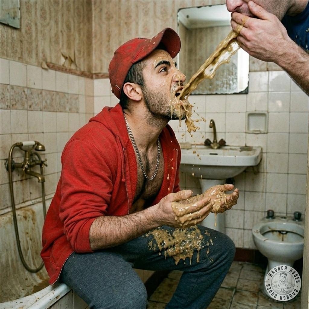 Fuck yeah, a filthy degenerate getting his face drenched in warm, chunky vomit while moaning like a desperate slut #gaypuke...