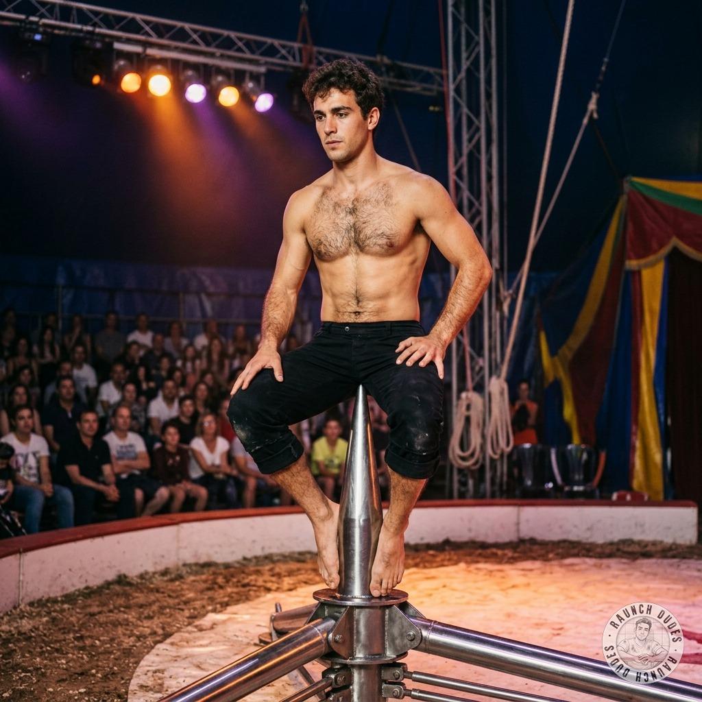 In this freakshow of perverts, a queen sits on a massive spike right in front of the crowd, taking that thick rod deep in...