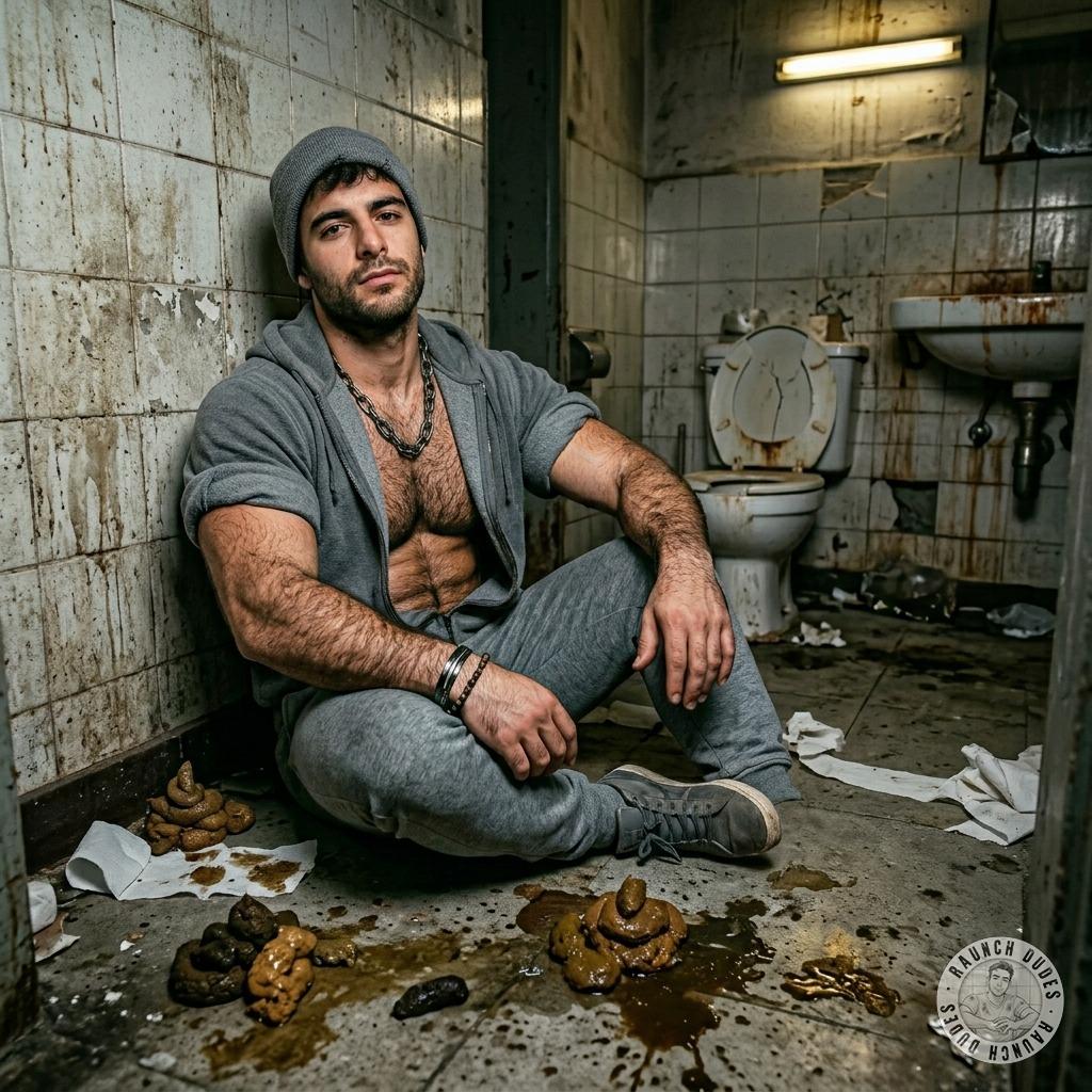 I’m sitting in the middle of a public toilet, covered in warm, stinky shit, loving every filthy second of it. My ass is...