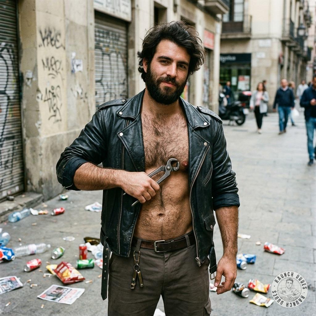 That hairy twink’s got his nipples clamped tight in the middle of the street, begging for more pain and pleasure 😈💦 #street...