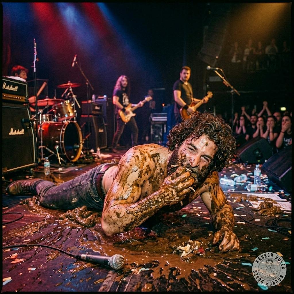 Fuck yeah! That rockstar’s got a filthy mouth & an even filthier stage act 🤢💦 swallowing shit like it’s his last meal...