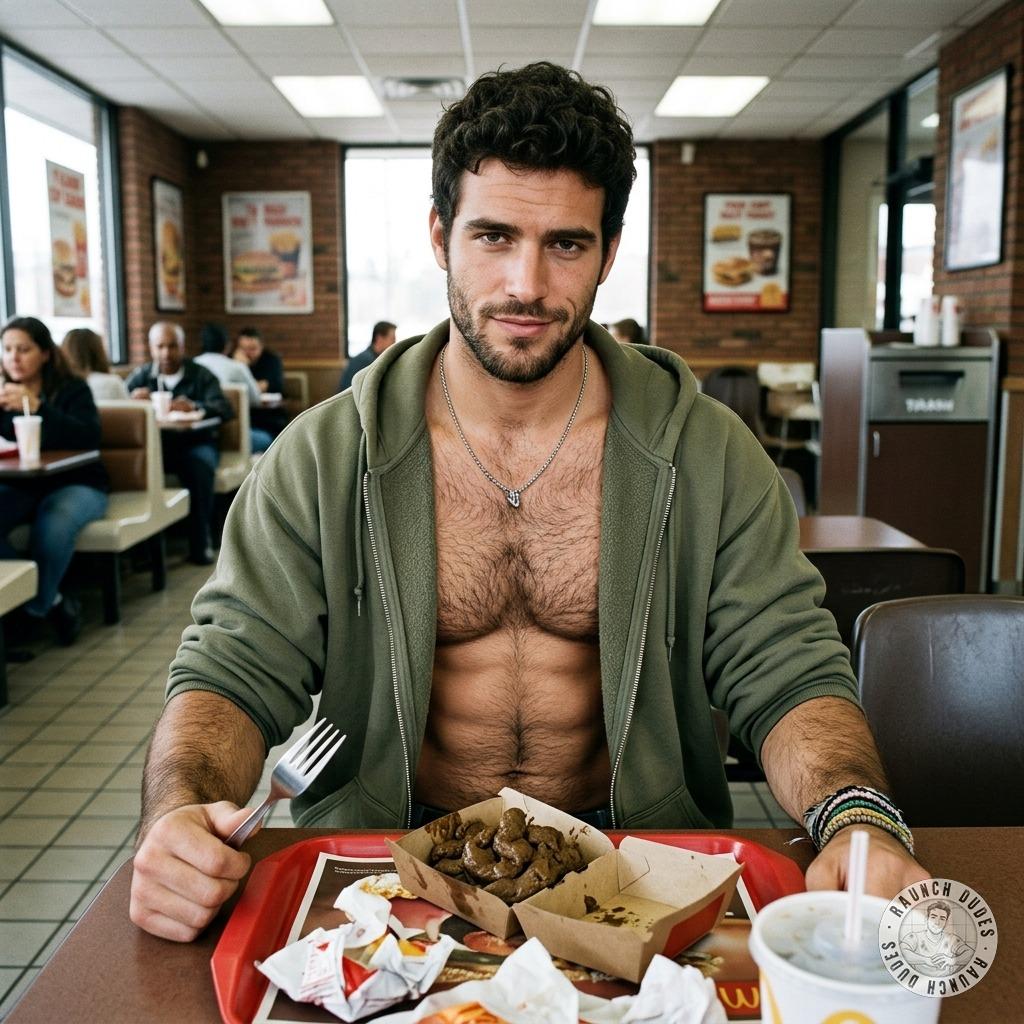 I just swallowed a warm, creamy load of shit in the fast food bathroom. The taste was fucking delicious and I can't wait to...