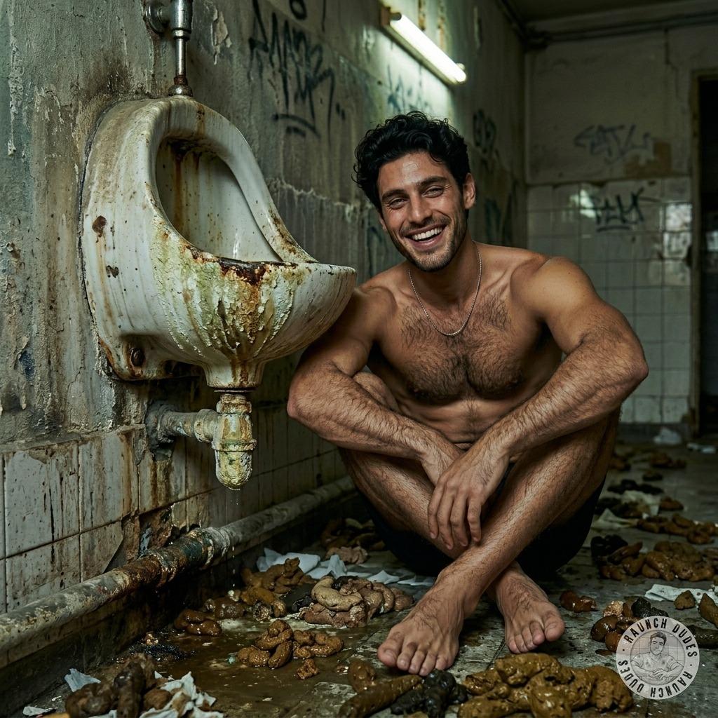 That fucking twink’s grinning like a demon while sitting in a shit-filled bathroom, his asshole glistening with filth. I’d...
