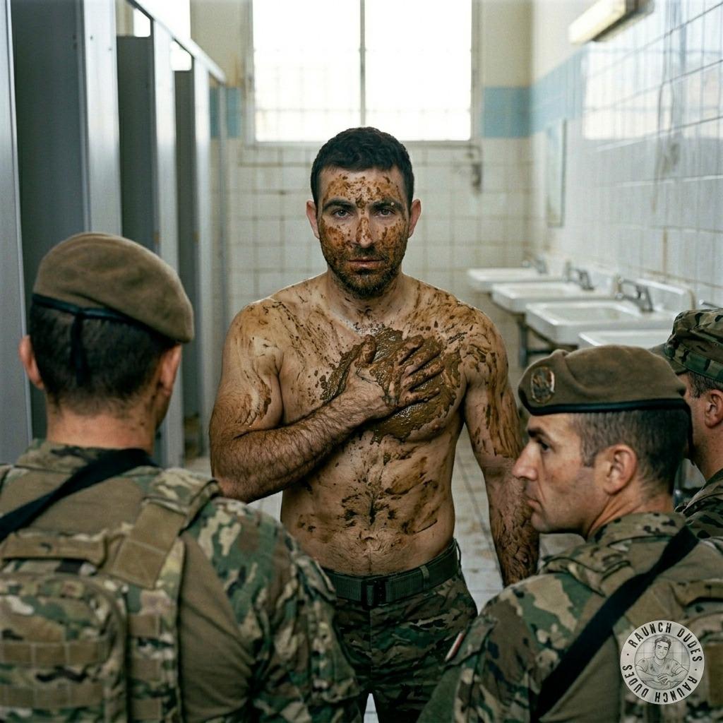 Military dude slathered shit all over himself in front of his squad like a filthy little cumdumpster 💩🔥 #gayscat #military...