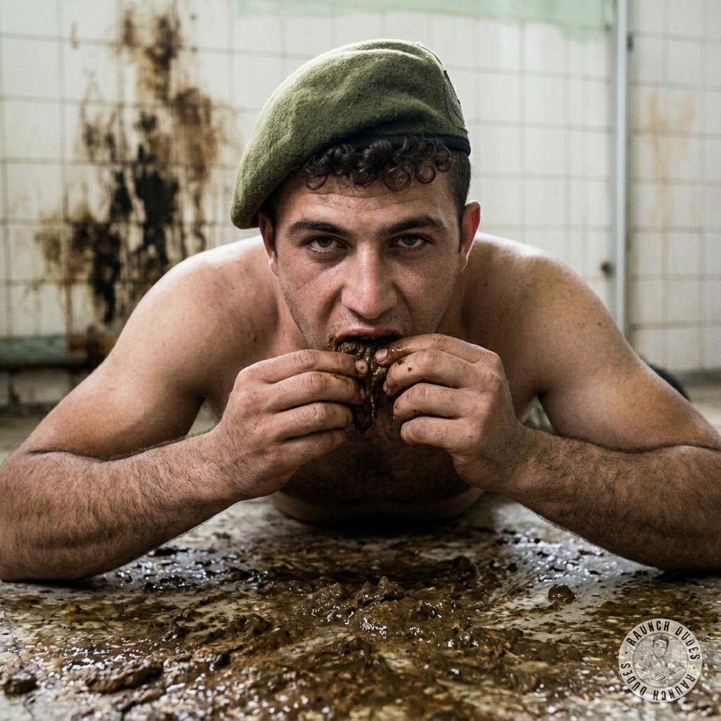 Military dude on the filthy floor, face deep in shit, licking it up like it’s the last meal he’ll ever taste. That’s not...