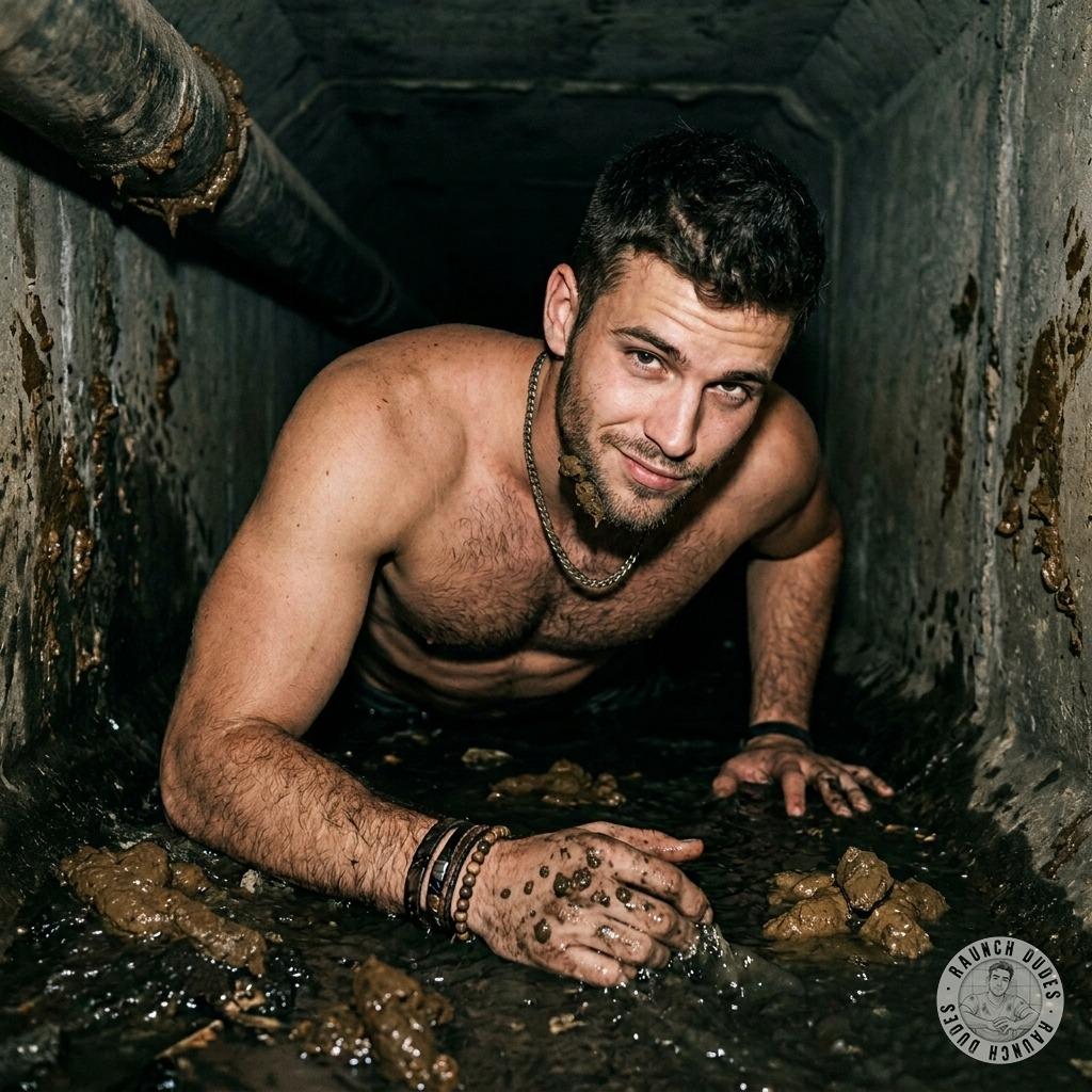 Fuck yeah, that tight ass splashing through the shit like a goddamn pig in heat 💦🔥 #gayscat #filth #sewer #hairy