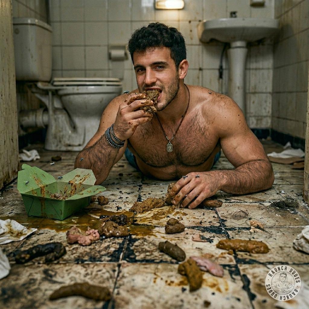 Fuck yeah, nothing hotter than a twink face-first in shit on the bathroom floor 😈💦 #gayscat #toilet