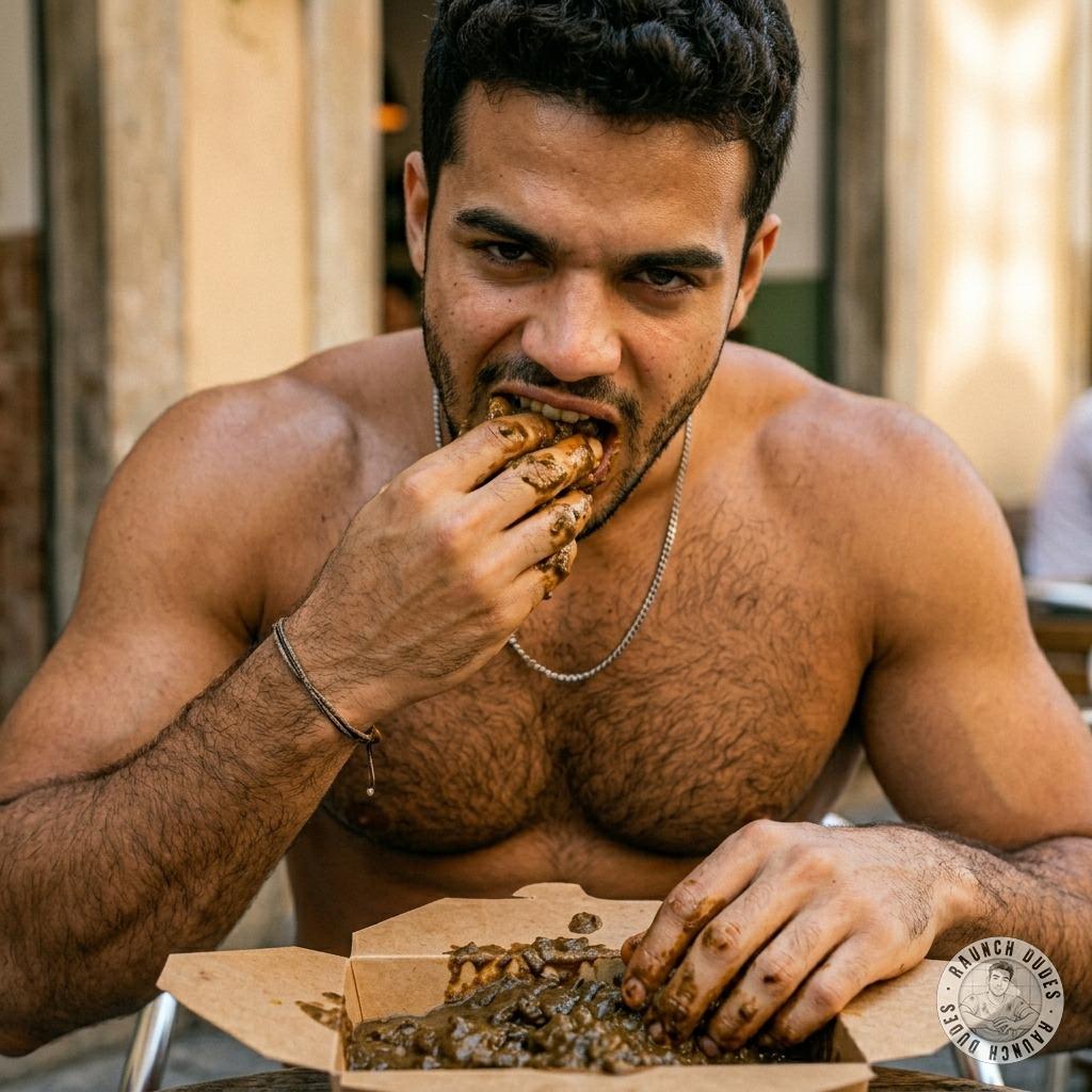 Fuck yeah, nothing hotter than a twink stuffing his face with fresh, steaming shit right at the café table 😈💦 #gayscat...