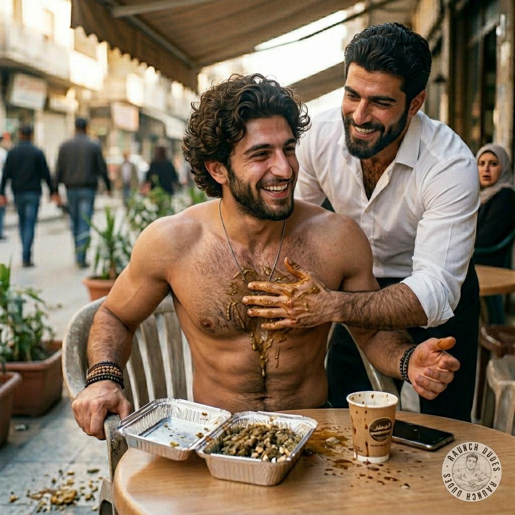 vomiting boy, waiter smears his puke all over that tight chest until it’s dripping wet and glistening 🤢💦 #gaypuke #filth...