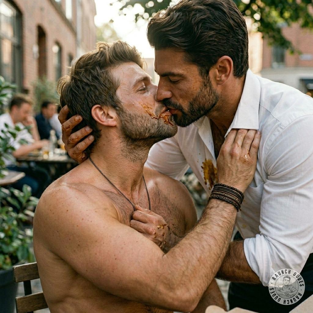 That filthy waiter slobbered all over the dude’s puke-smeared mouth like it was the tastiest fucking meal. #gaypuke #kiss...