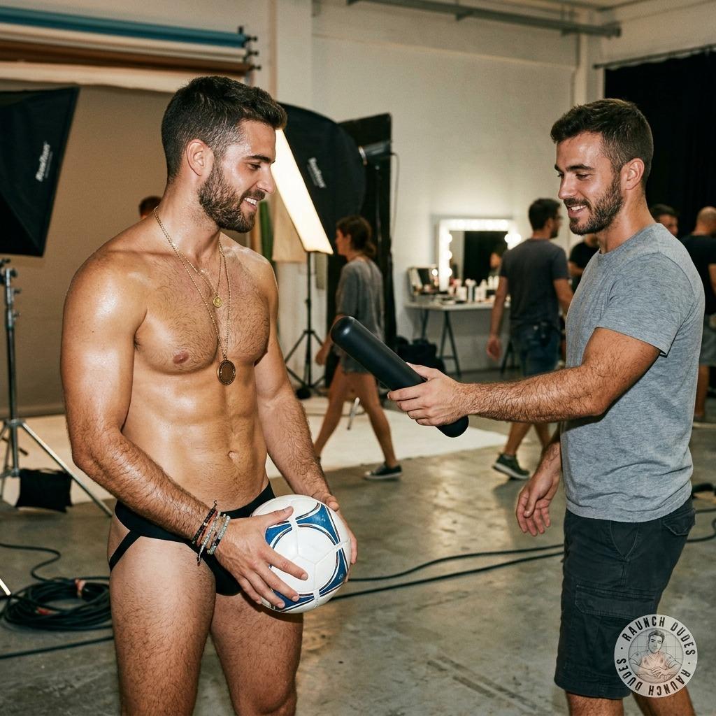Fuck yeah, the assistant hands the model the thick dildo he’ll be stuffing his tight hole with during the photoshoot 😈🔥...