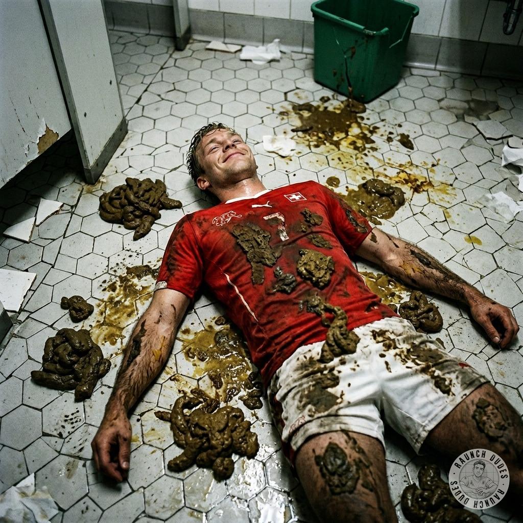 That soccer player on the bathroom floor, covered in warm, stinky shit, loving every second of it. His face pressed into the...