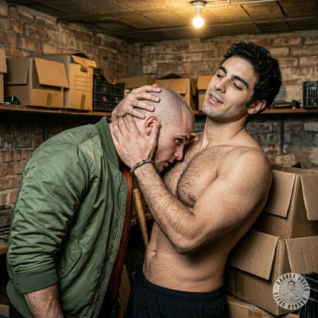 Skinhead’s rough tongue on that tight chest, licking every inch like a starving pup 🐶🔥 #skinheads #fetish #kiss #hairy