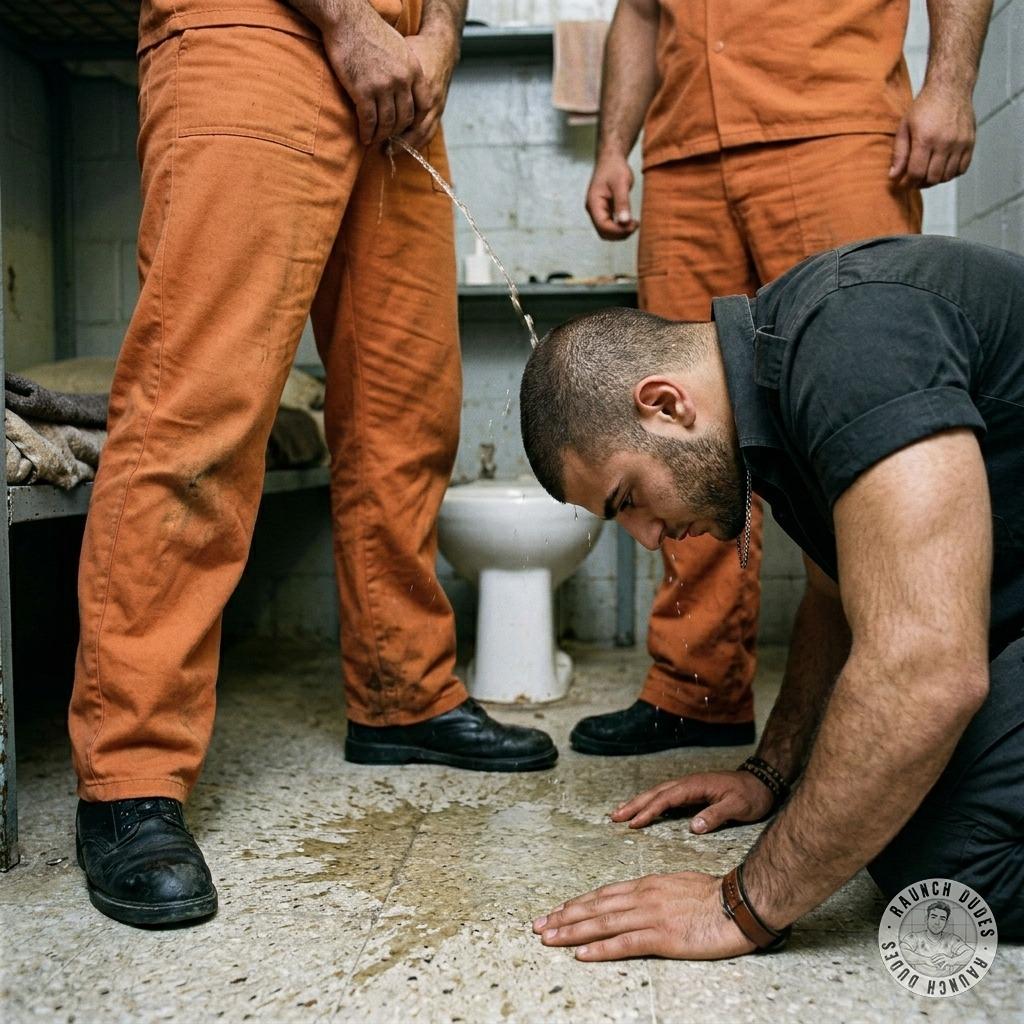 Two inmates pin down a cop in their cell and drench his skull in piss prison humiliation gaypiss 🚔💦🔥 #gaypiss #dirtyprison...