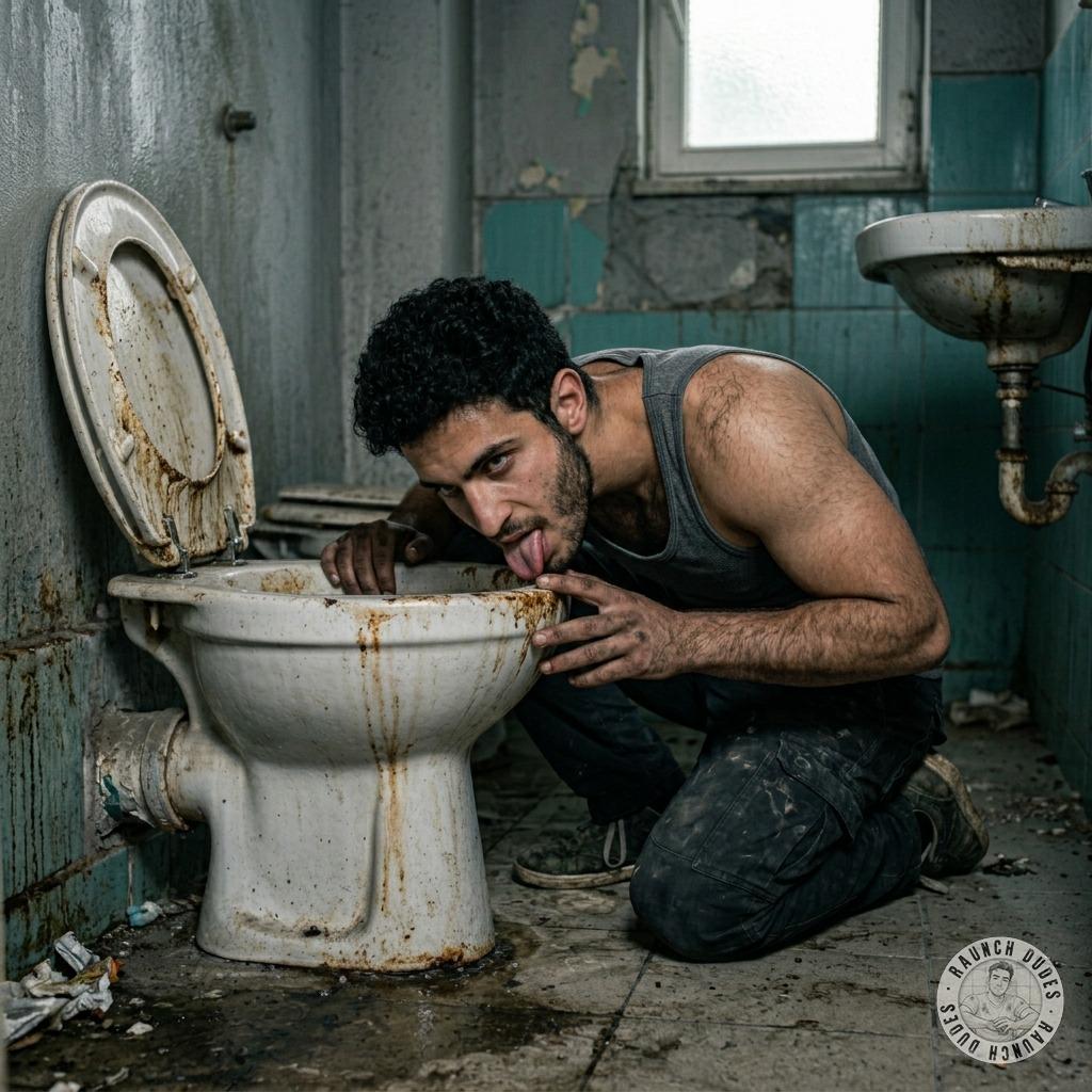 That filthy toilet bowl is begging for a tongue—lick it clean, taste every last drop of warm, stinking shit. #gayscat #filth...