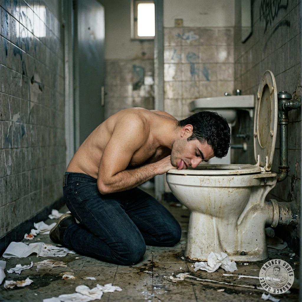 Dirty boy licking that filthy toilet bowl, savoring every last drop of grime like it’s the sweetest treat 😈💦 #gayscat #filth...