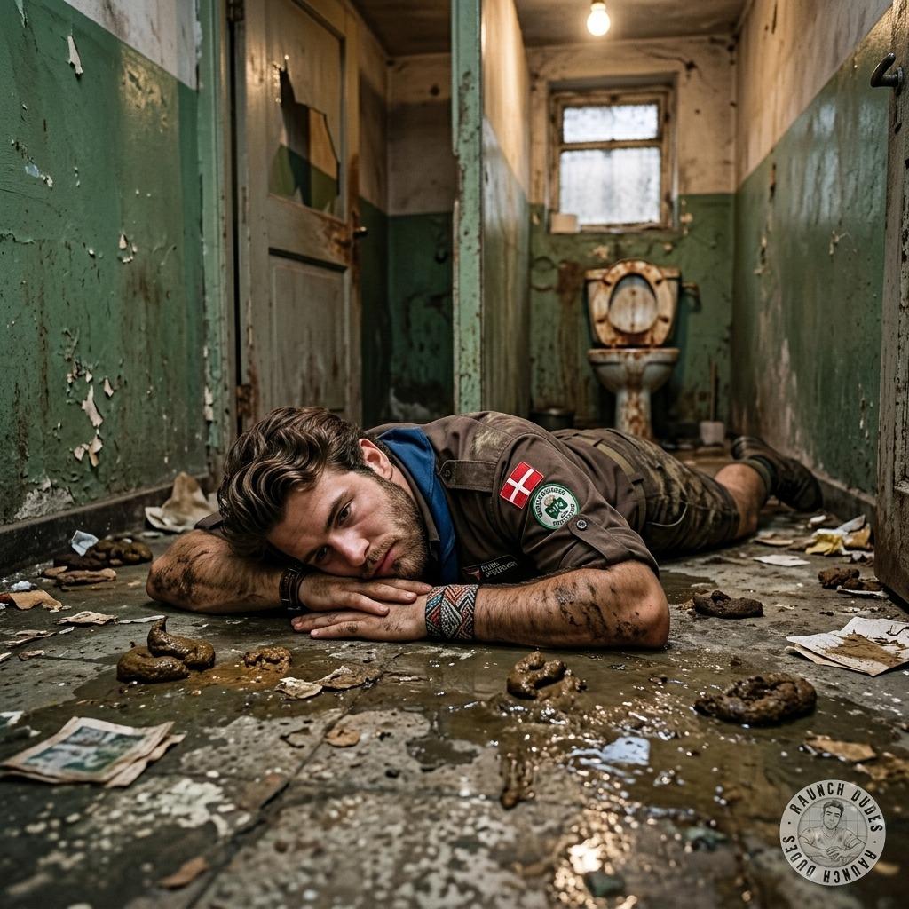 One scout face-down in the shithole, ass up, begging for more filth to choke his tight hole 😈🔥 #gayscat #dirtyscouts #filth...