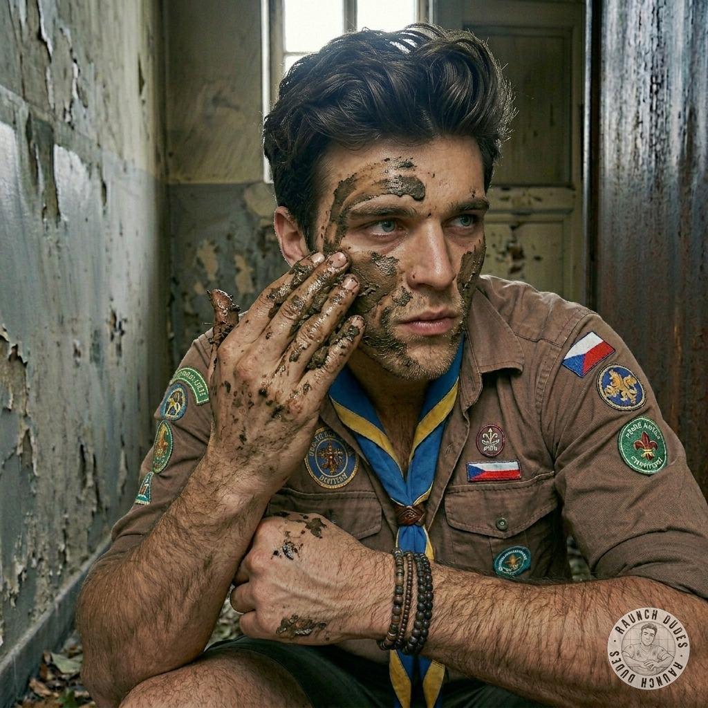 One scout slathers shit all over his face in a latrine, loving every filthy second of it 💩🔥 #gayscat #dirtyscouts #fetish