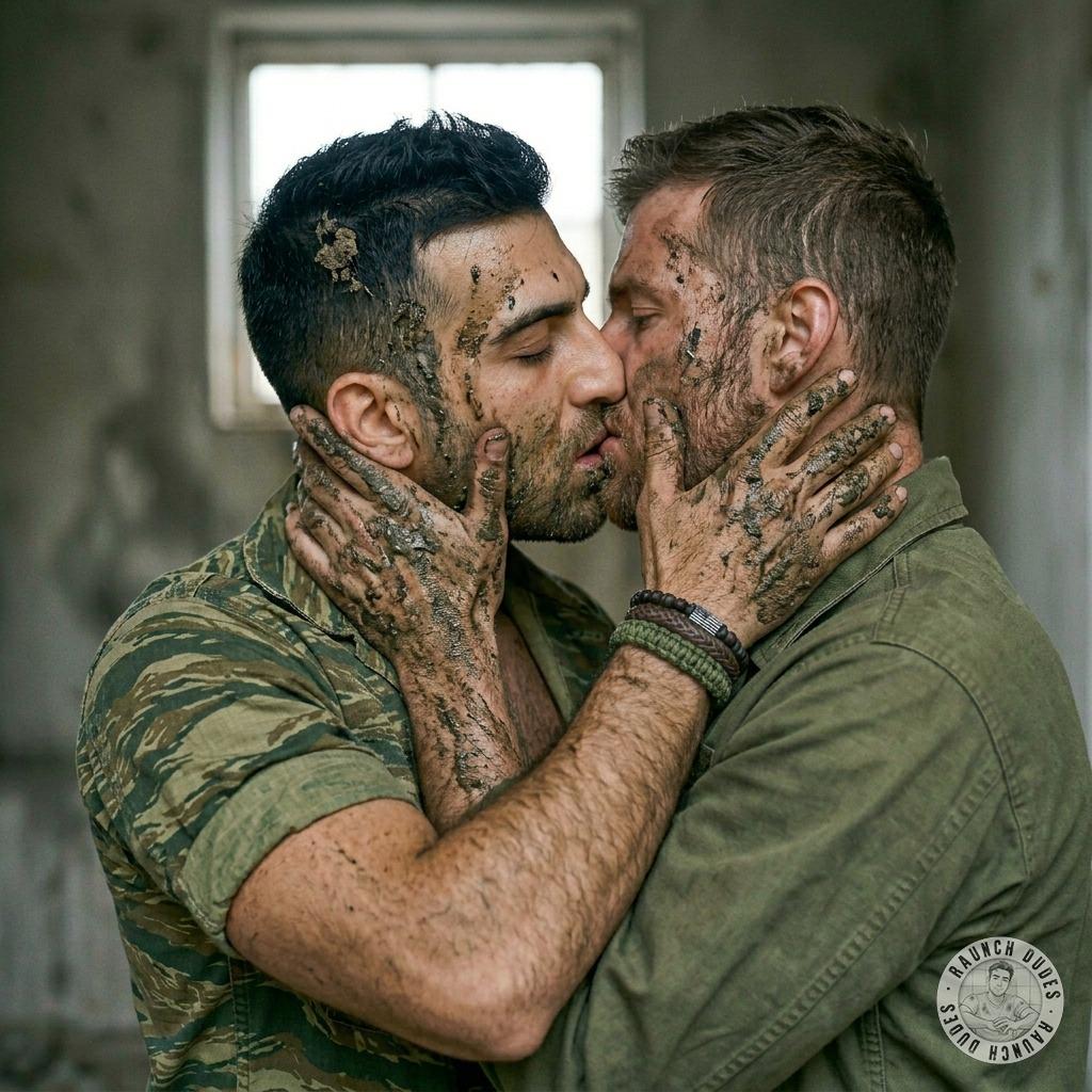 Two dirty Spanish soldiers covered in shit locking lips, tasting each other’s filth like it’s the sweetest fucking nectar 💋💩...
