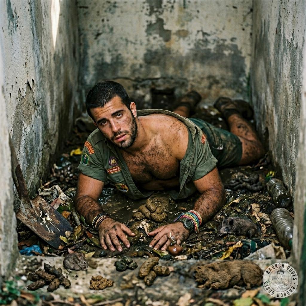 One scout face-down on the latrine floor, ass dripping with filth, loving every second of it. #gayscat #fetish #dirtyscouts...
