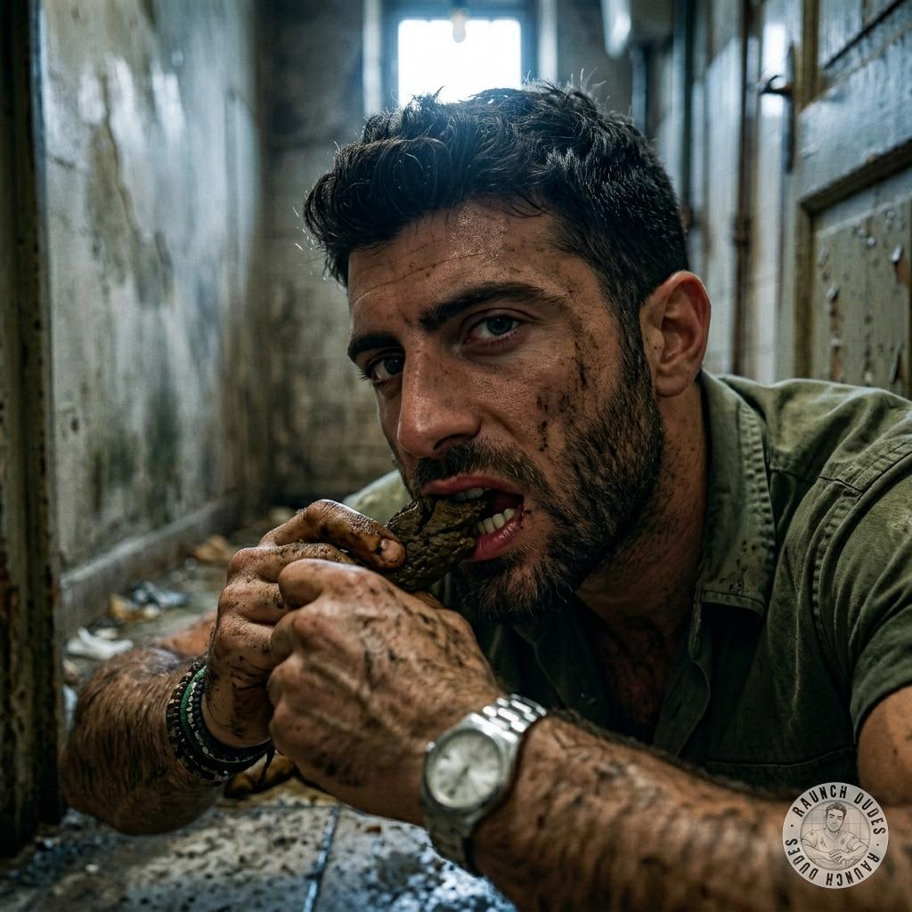 Military daddy eats shit like a hungry pup, his asshole stretched wide for every filthy drop. #gayscat #fetish #perverts...