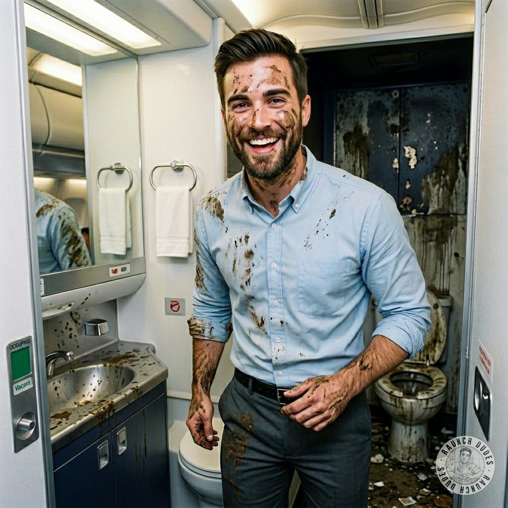 Just took a shit so filthy the plane bathroom looks like a crime scene 😈💩 #gayscat #fetish #toilet #hairy
