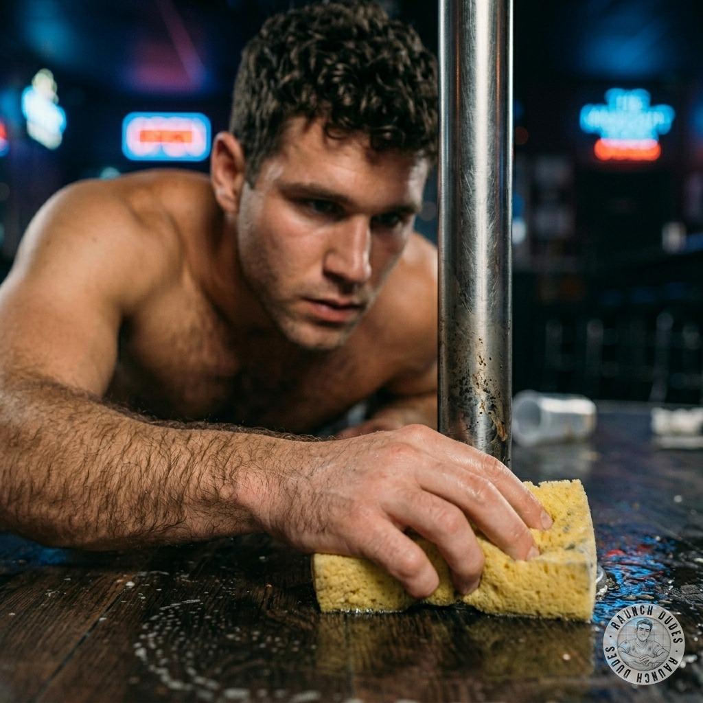 After the night ends, he’s on his knees scrubbing the sticky floor, his ass in the air like a fucking offering 🍑💦 #filth...