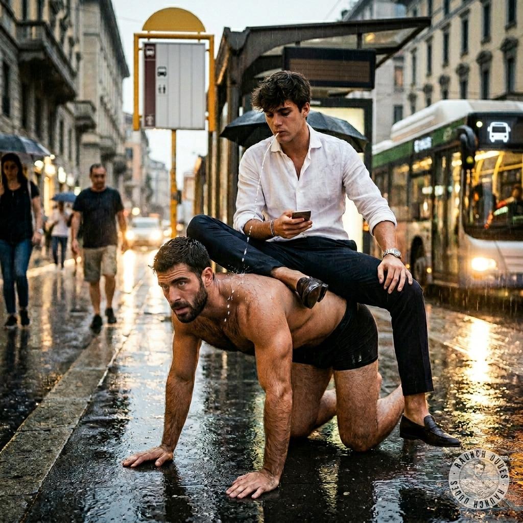 Wet and filthy under the rain, that rich boy’s using me like a fucking park bench—my ass soaked in his spit while he grinds...