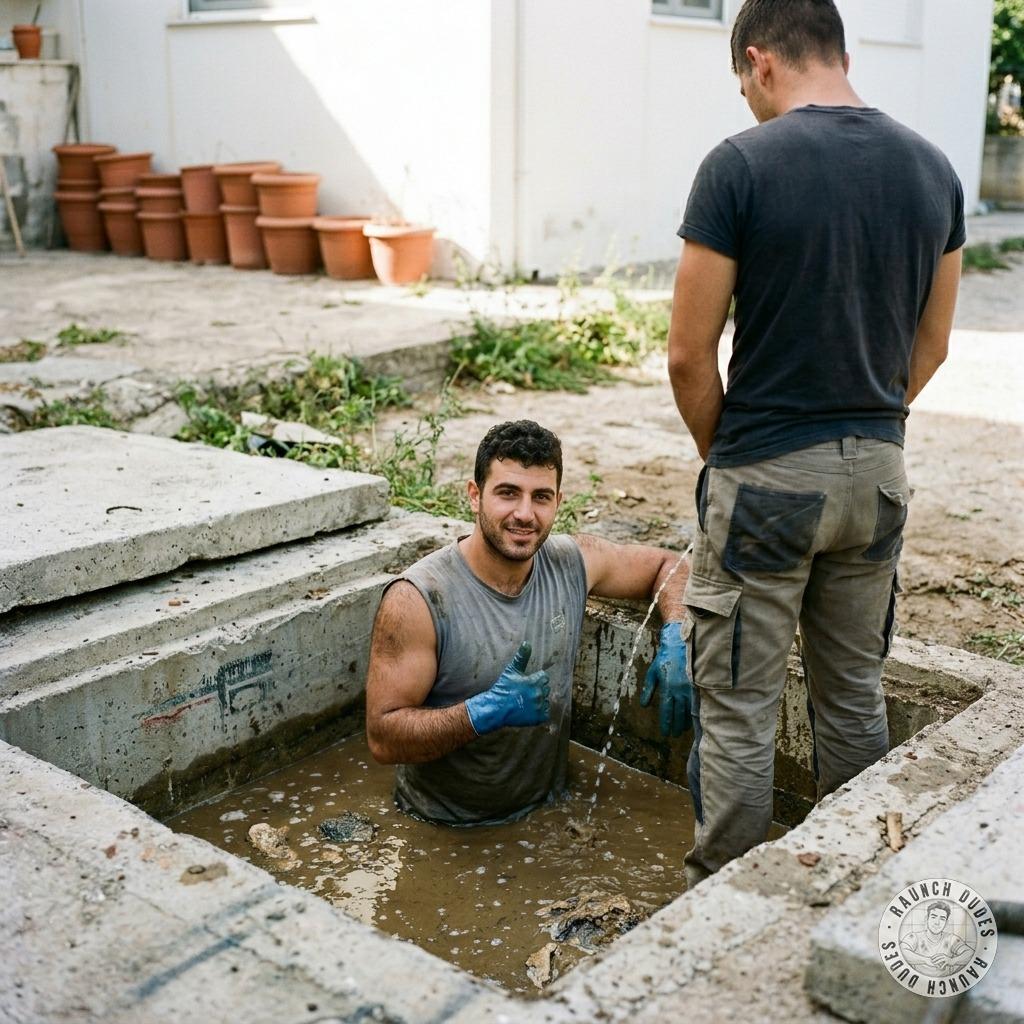 Dirty boy diving deep in the shit pit, getting drenched in warm piss while he moans like a slut #gayscat #gaypiss #workers...