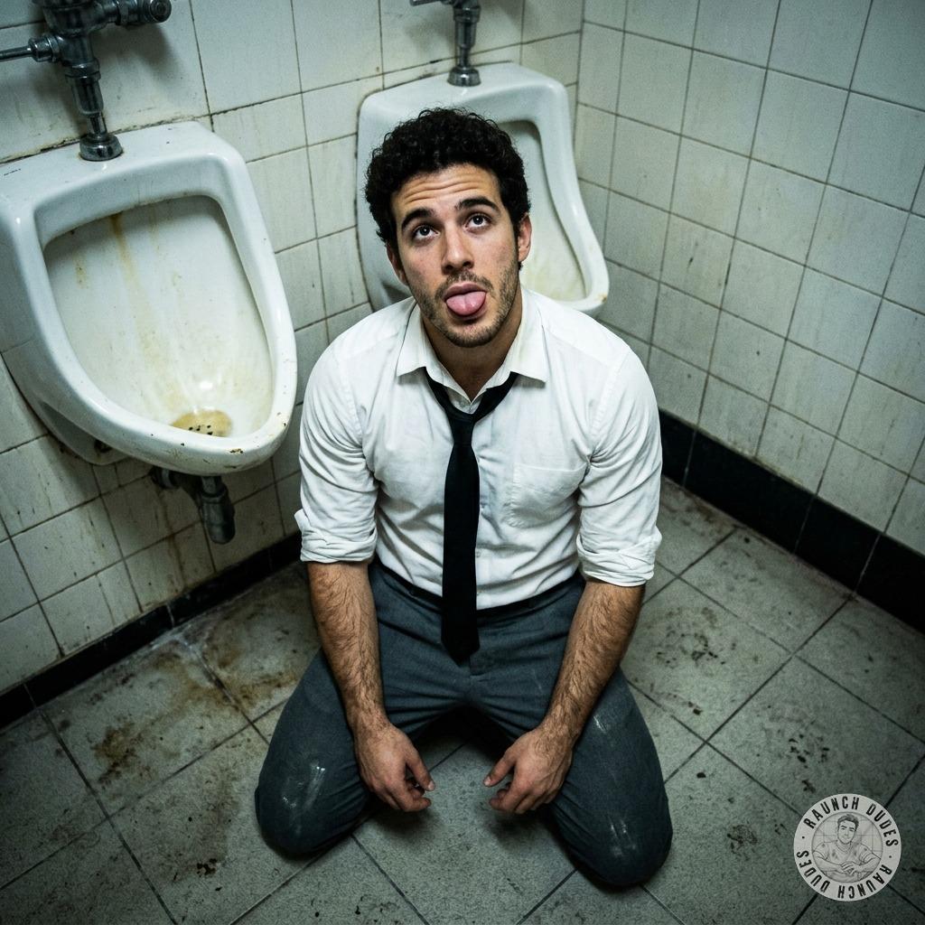 On his knees in that filthy public toilet, lapping up every last drop of my piss like the desperate little slut he is 😈💦...