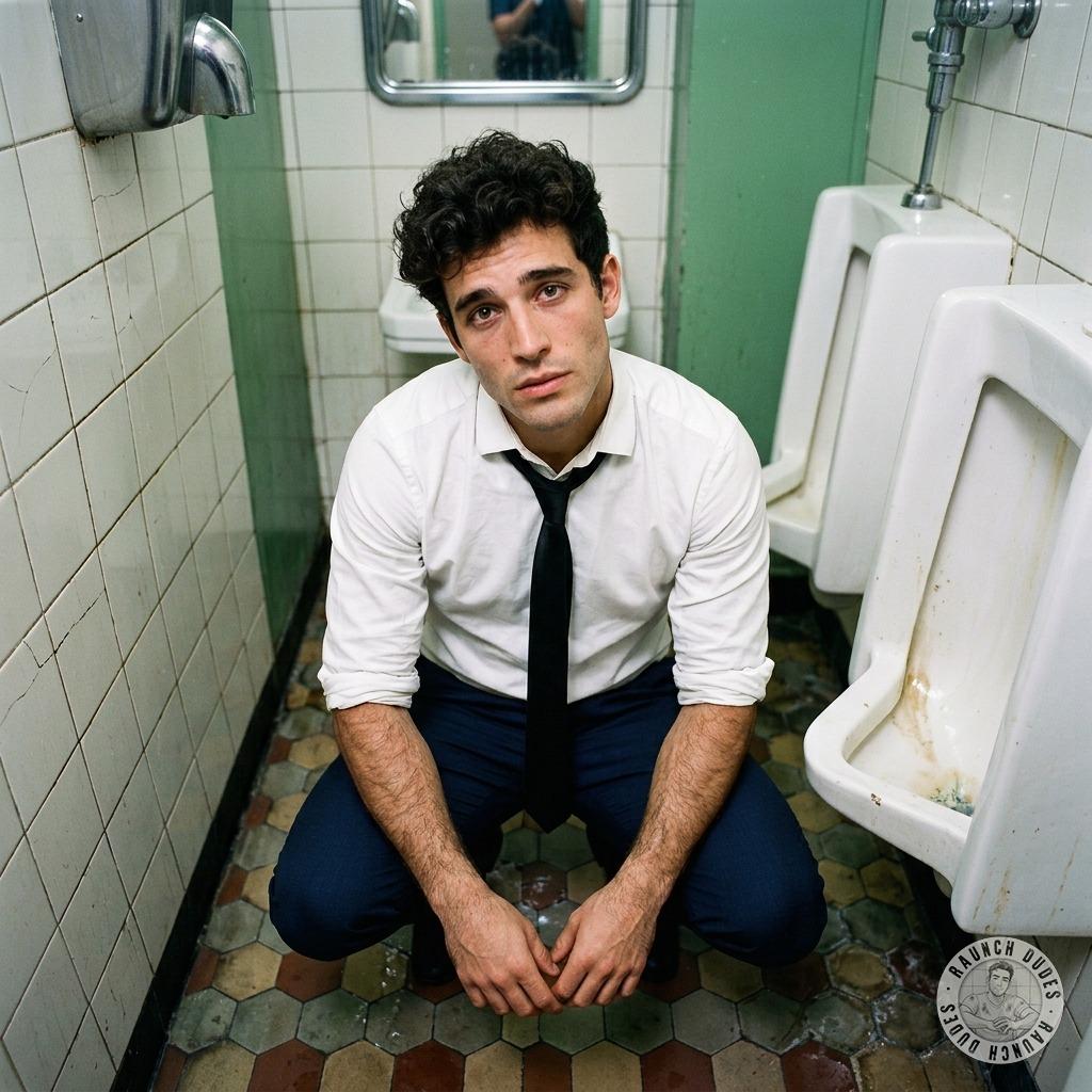 drooling as i kneel on the filthy bathroom floor, my mouth watering for that warm piss to drench my throat #gaypiss #toilet...