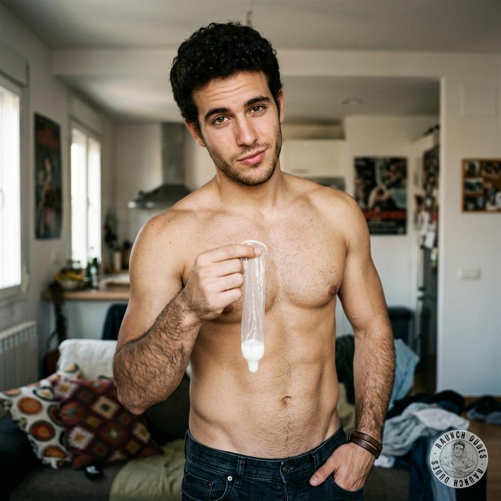 Look at this used condom, dripping with filthy cum 🤢💦 wanna taste every drop while I fuck your tight ass raw 🔥 #gayscat...