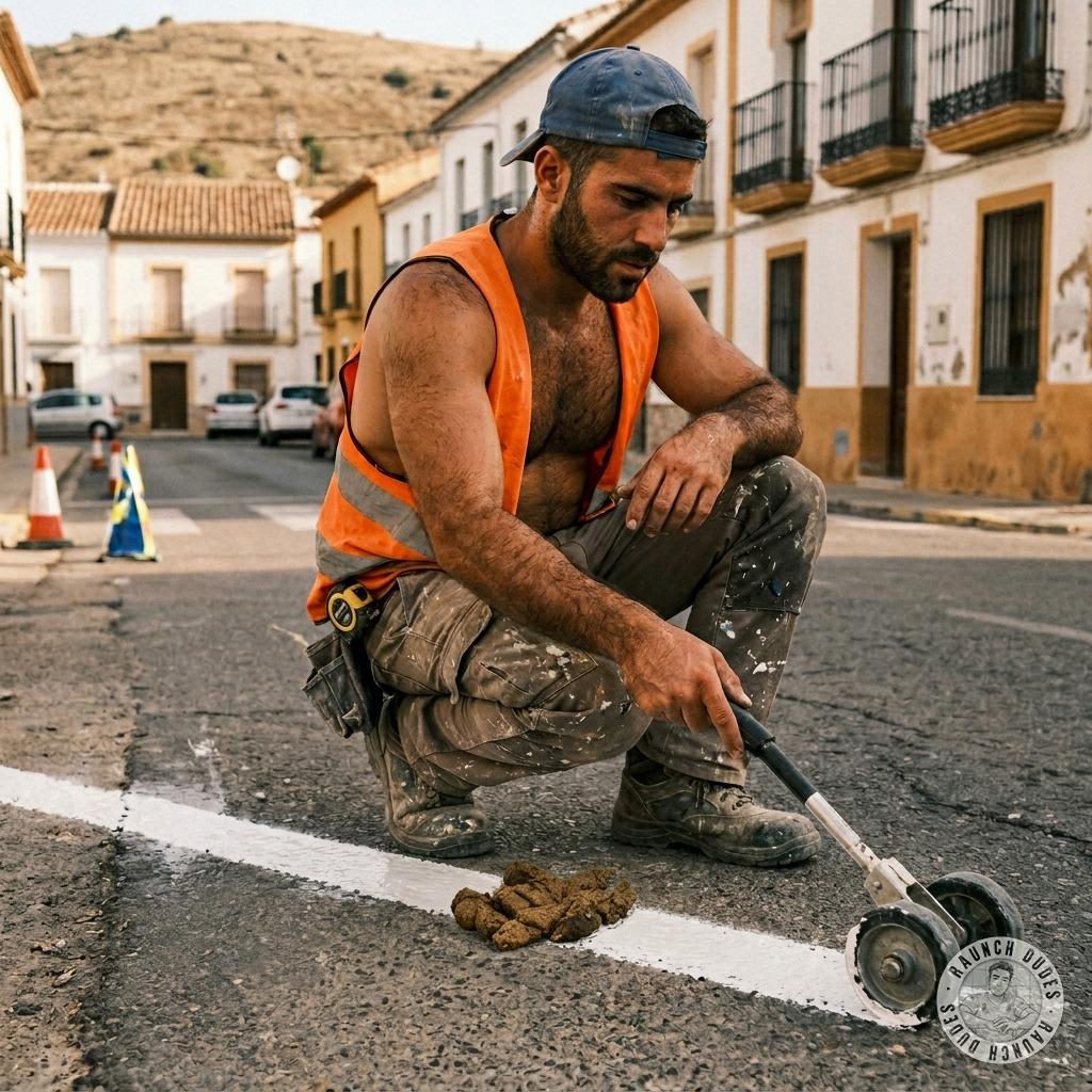 That road worker got so fucking hard painting lines he couldn’t resist dropping a thick load of shit right there on the...