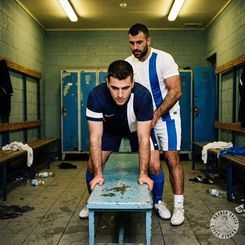 That football player getting fucked raw in the locker room? Fuck, I'd let him wreck my hole any day. #dirtyathletes...