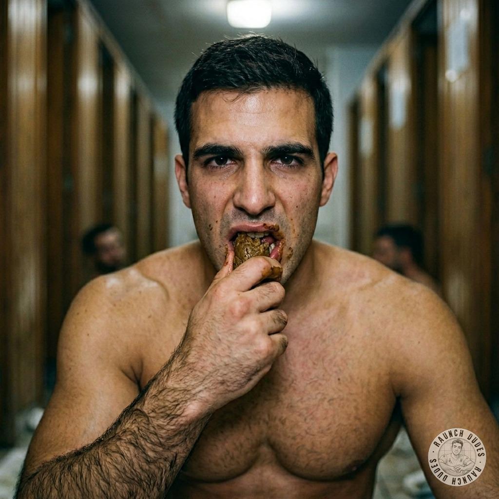 That hungry little slut can’t get enough of my shit-covered cock, swallowing every filthy bite like it’s his last meal 😈💦...