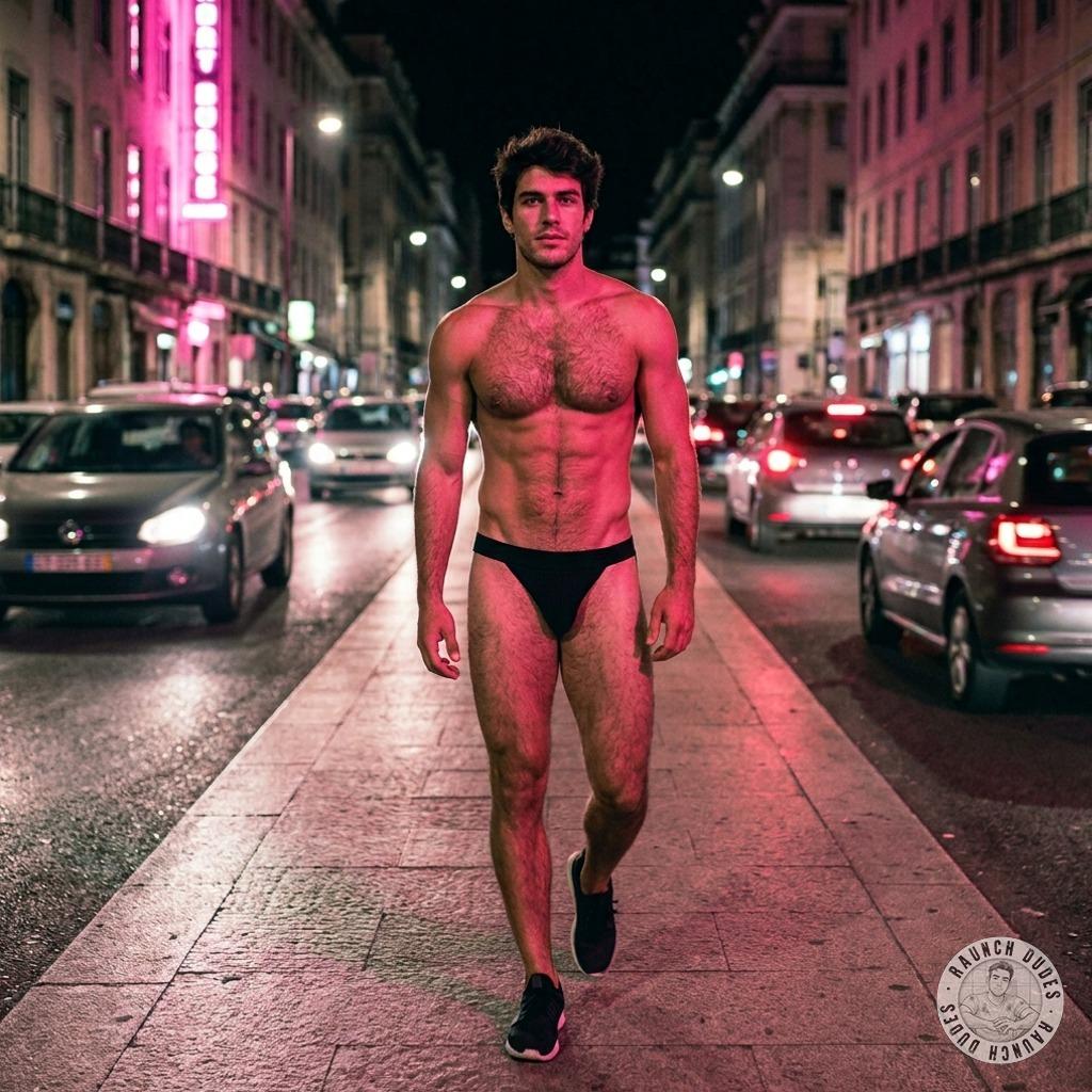 Fuck yeah, that tight jockstrap hugging his bulge while he struts down the street like he owns the damn sidewalk 😈🔥 #fetish...