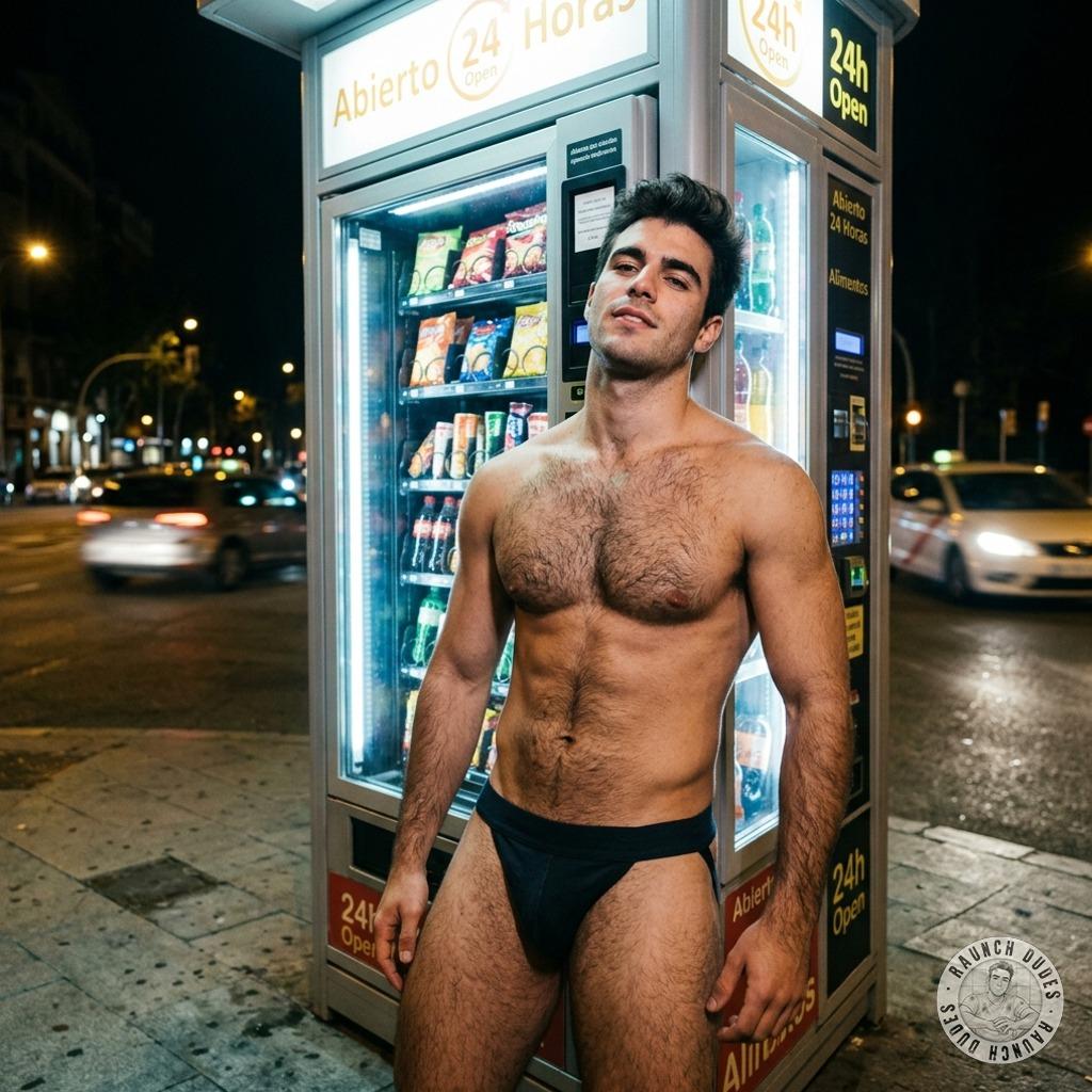 Watch me flex in this tight jockstrap, teasing the whole world with my bulge 😈🔥 #perverts #inpublic #hairy #jockstrap #street