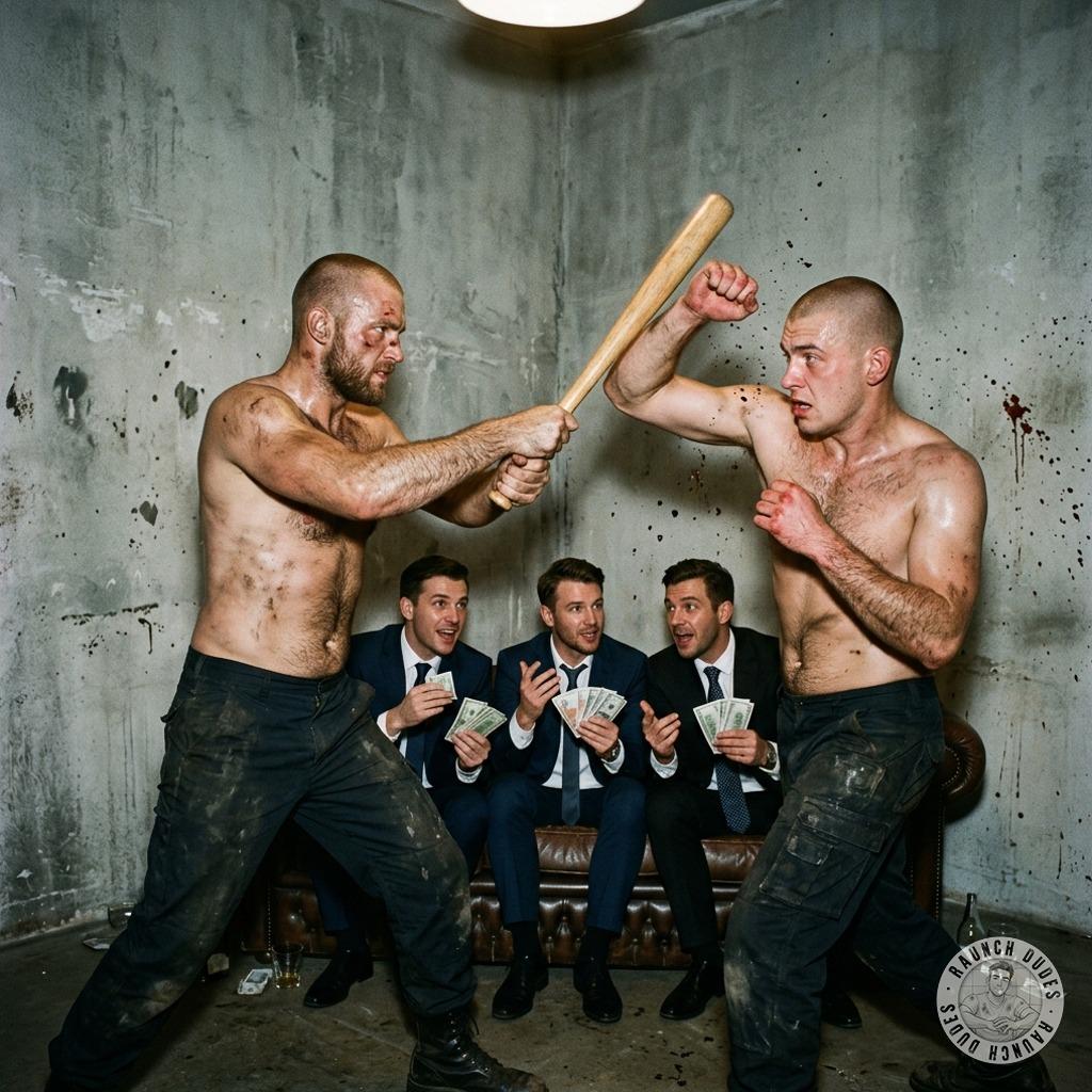 Three hung studs ready to throw down in a private fight club—blood, sweat, and raw fucking energy. Who’s gonna take the...