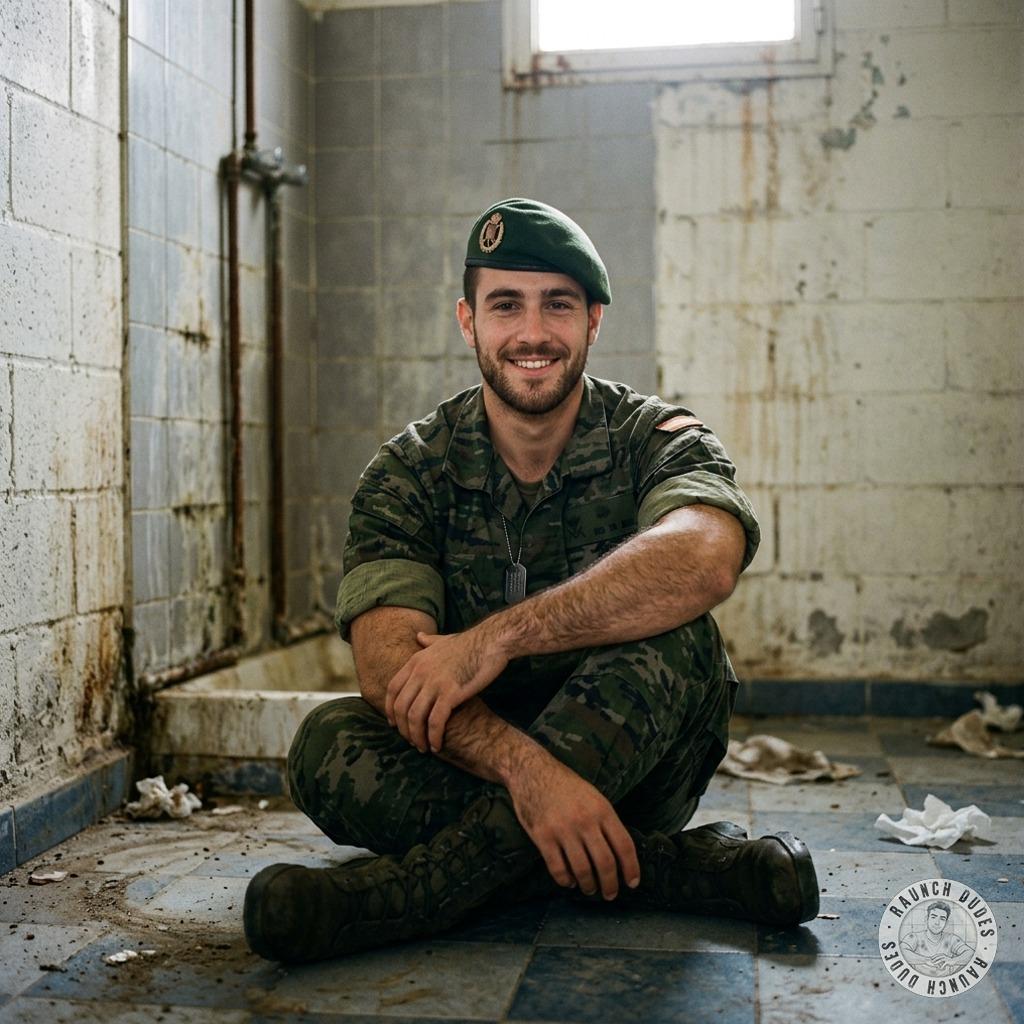 That filthy soldier’s ass is planted right in the middle of a fresh, steaming pile of shit, grinding his crotch into the...