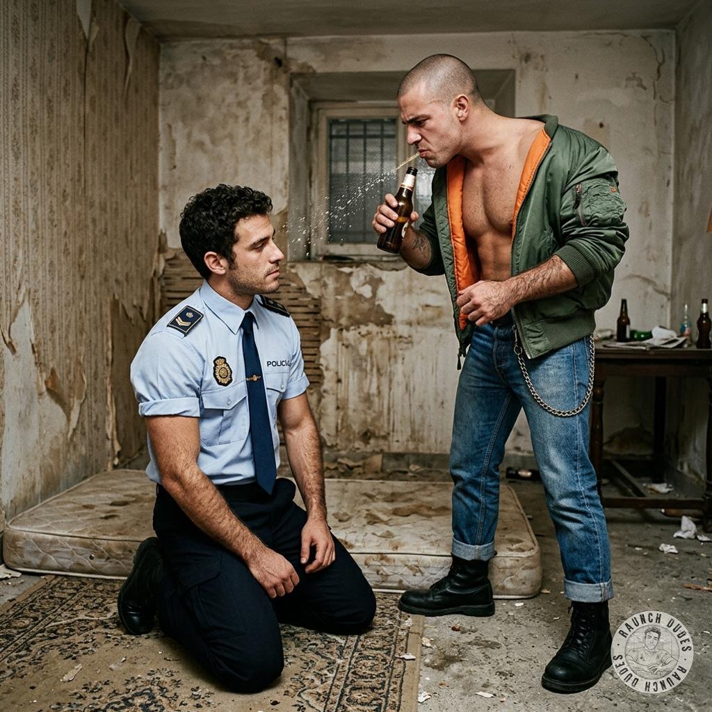 That skinhead rips the cop’s uniform off, stuffing his mouth with his own badge before bending him over—no mercy, just pure...