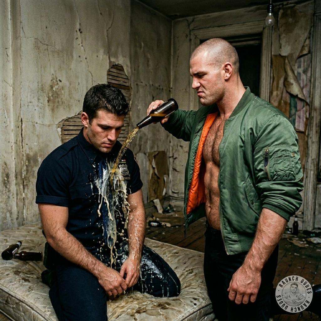 That skinhead rides the humiliation like a fucking pro—watching that cop squirm while he’s forced to lick his boots clean is...