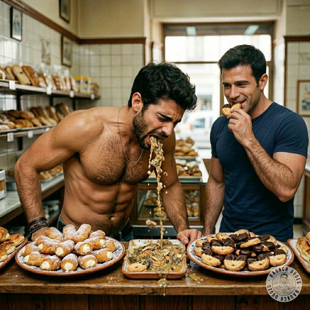 That baker’s got a fucking kink for ruining your sweet treats with his hot, chunky puke 🤢🍪💦 #gaypuke #chefs #dirtykitchen