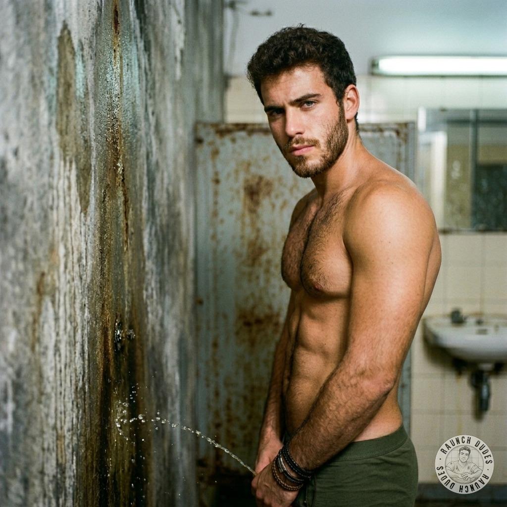 Piss on that wall like it owes you money 💦🔥 #gaypiss #toilet #hairy