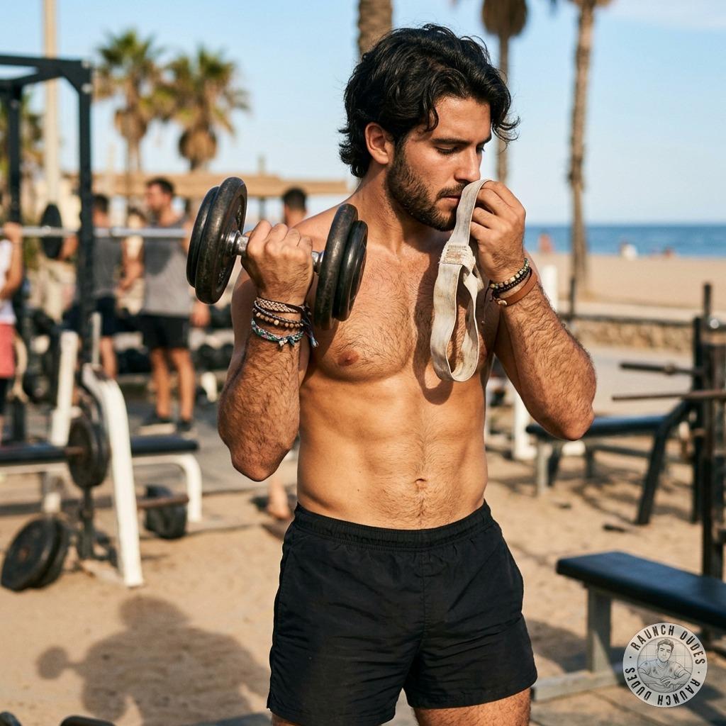 That gym twink lifting weights with his sweaty jockstrap stuffed up his nose? Fuck, I’d gag on his musky balls while he...