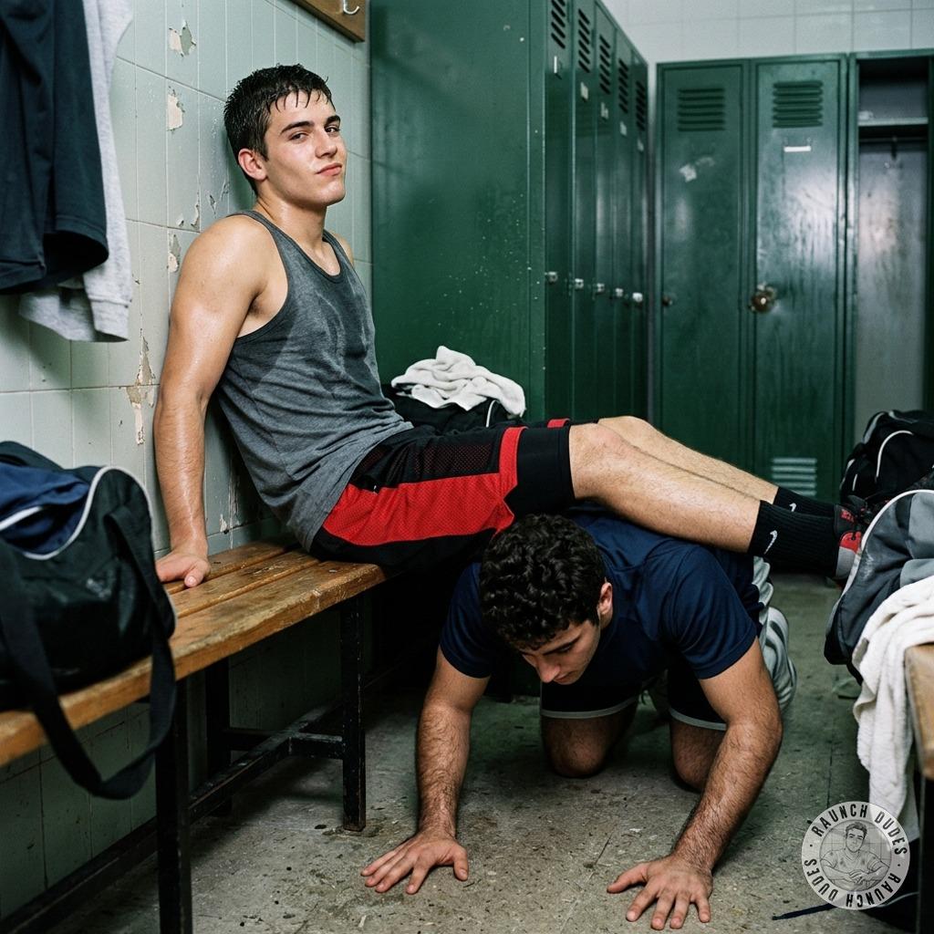 Watch that twink get stripped down and humiliated in the locker room, his face burning with shame as the alpha tears into...