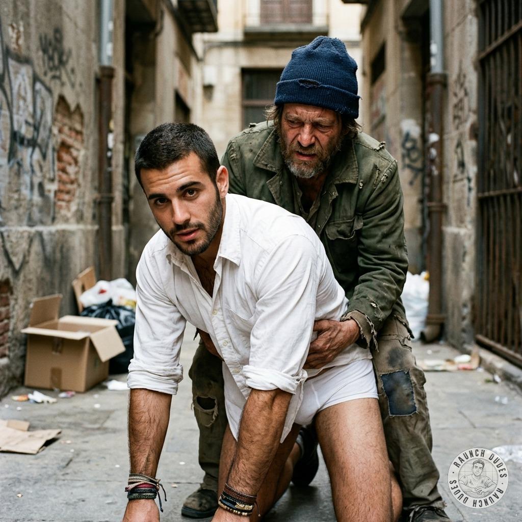 Rich old businessman gets his tight hole wrecked by a filthy homeless dude, raw and brutal, no mercy just pure fucking...