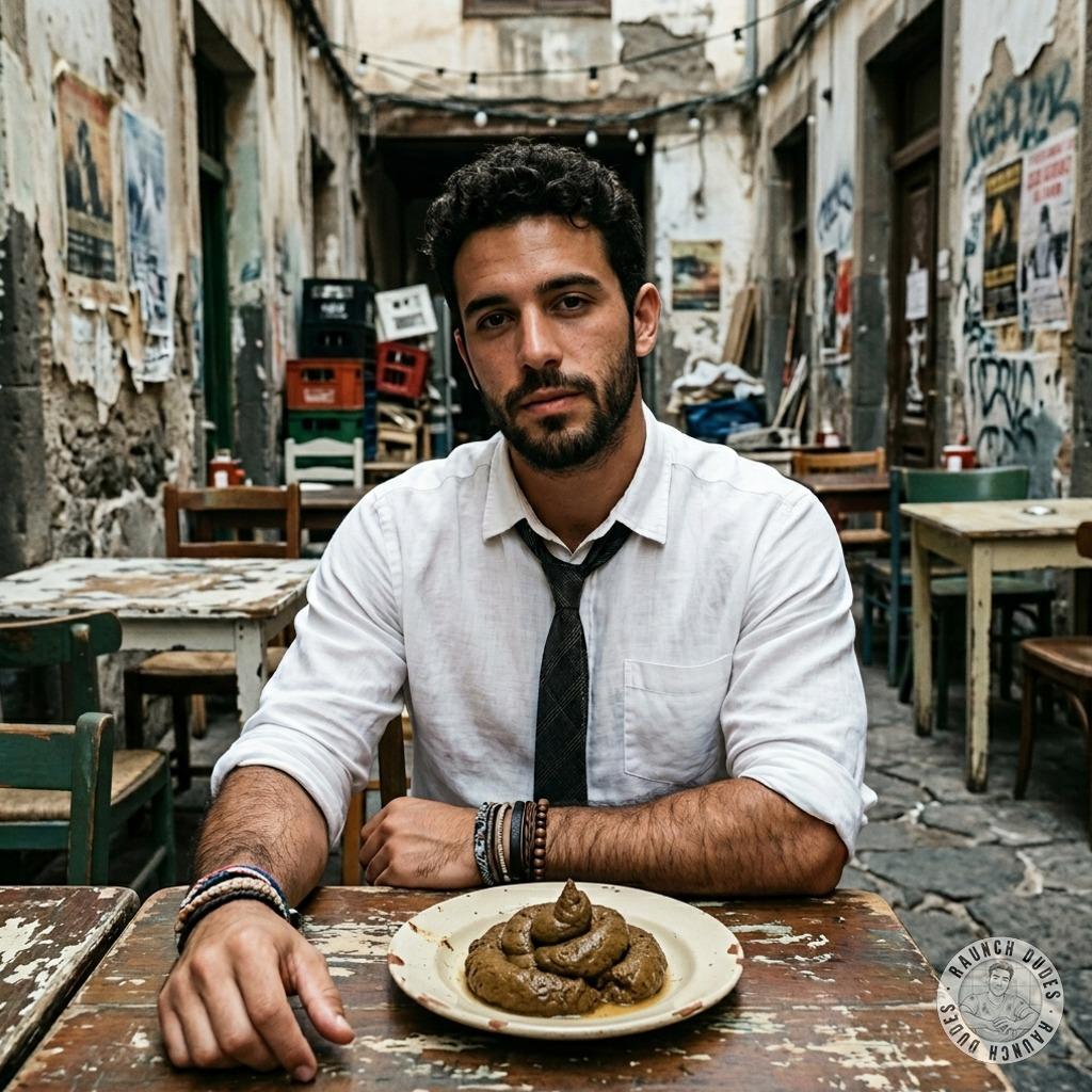 This hungry twink devoured a whole plate of fresh, warm shit right in the middle of the restaurant, moaning like a slut who...